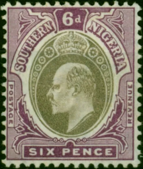 Southern Nigeria 1906 6d Grey-Black & Bright Purple SG27a Chalk Fine MM