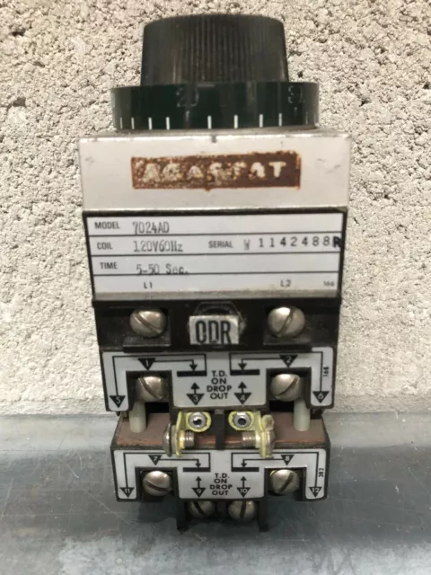 Agastat 7024AD Time Delay Relay 5 to 50 Sec 120v Used