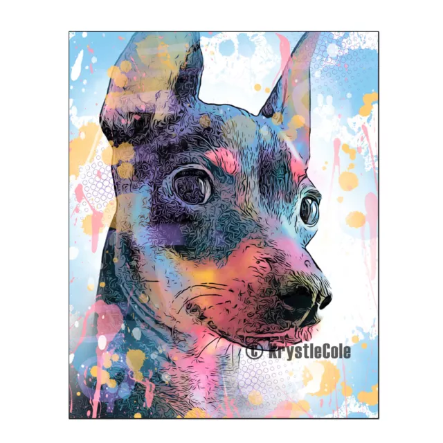 Min Pin Art Print on PAPER or CANVAS. Miniature Pinscher Artwork by Krystle Cole