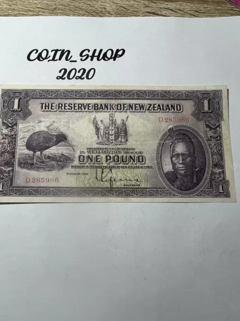 banknote - £1 Pound New Zealand 🇳🇿 1934 VF #198A