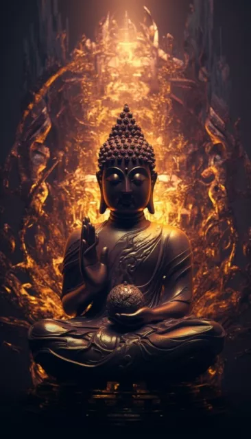 Zen  Metal WALL Art Buddha 3D Metal Print 36 X 24 Home Decor New Yoga Meditation