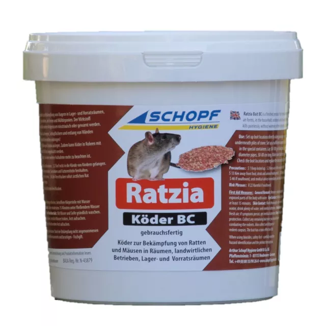 Schopf Ratzia Köder BC 50 ppm - 1 kg Rattenköder Rattengift Mäusegift Mäuseköder