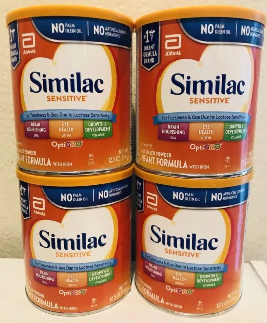 Similac Sensitive Powder Infant Formula (4) 12.5 Oz Cans. Exp. 11/01/2024