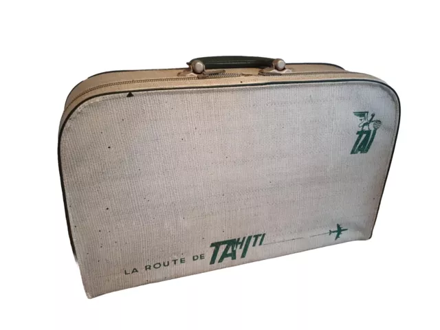 Suitcase Tai - La Road Tahiti - Grey And Green Of Years 1960 -vintage