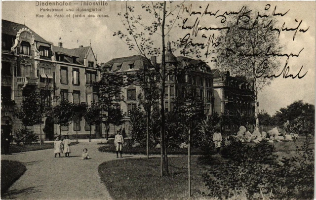 CPA AK DIEDENHOFEN - THIONVILLE - Parking Street and Rose Garden - Rue du (454880)
