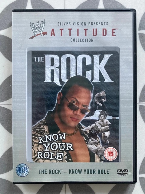 T-shirt Vintage WWE The Rock ‘Know Your Role’ – 2XL, Gris, Coton, Rare