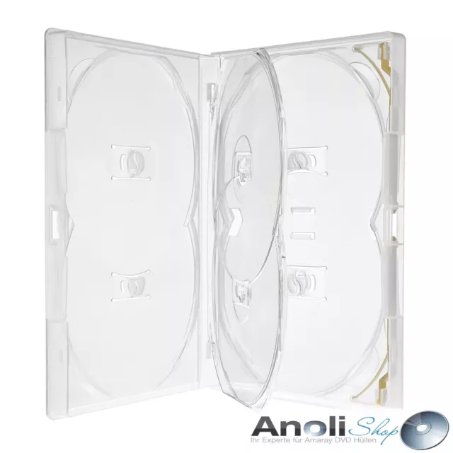 4 Amaray Hüllen Transparent für 1-5 DVD Bluray Disc Leerhülle Case