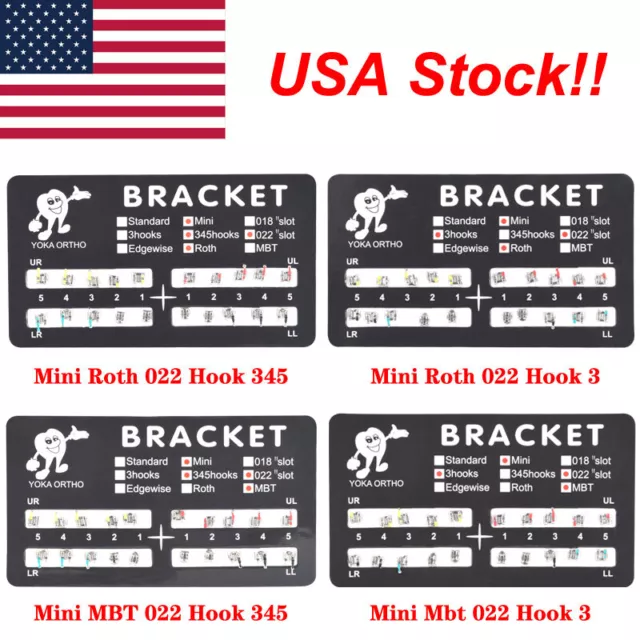 10Packs Dental Orthodontic Brackets Braces Mini Roth MBT Slot.022 3 4 5 Hooks