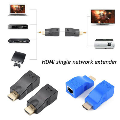 CAT 2 ADATTATORI PORTA HDMI A RJ45 EXTENDER RETE RETI LAN ETHERNET CAT5E CAT6 1080P 