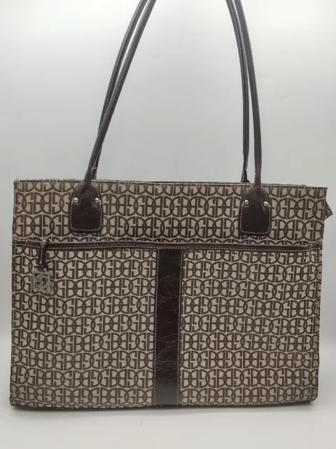 Purse Giani Bernini Brown Trim Logo Block Handbag Shoulder Bag Tote NWOT 3
