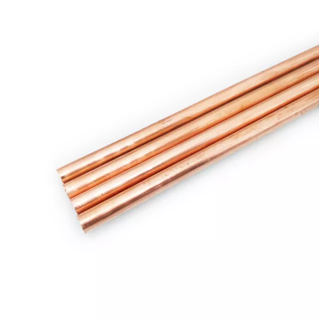 4pcs 6mm Dia. 9.85" Long 99.9% Pure Copper T2 Cu Metal Rods Cylinder