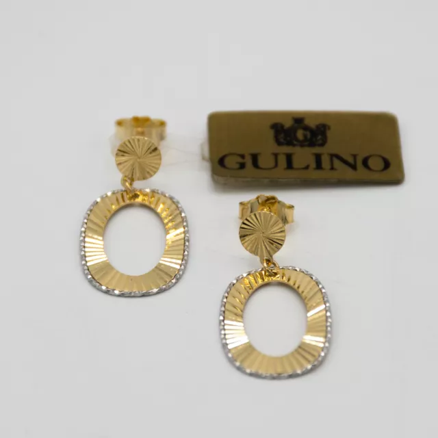 Orecchini oro (Gold) giallo e bianco 18 kt pendenti E.219