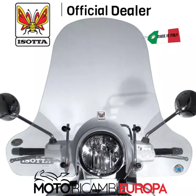 Parabrezza Para Vento Piaggio Vespa Gts 300 2003-2018 Trasparente Con Attacchi