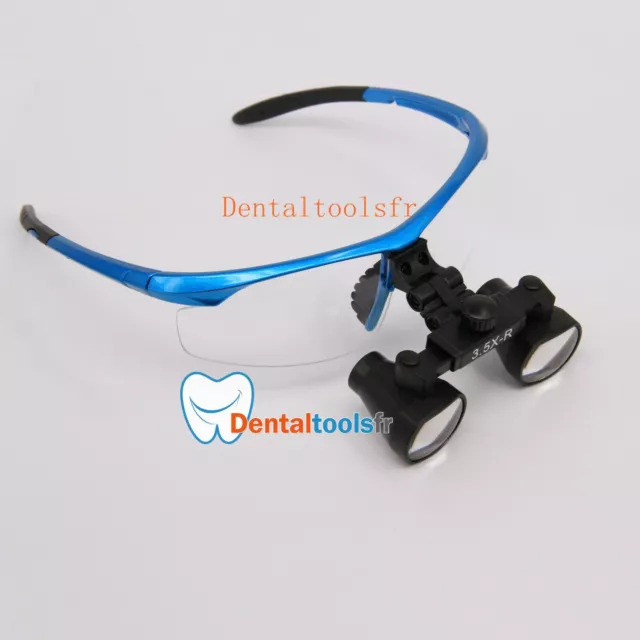 2.5X420mm Dentaire Tête Loupe Binoculaire Chirurgie LEDs Lunettes Lampe  Portable