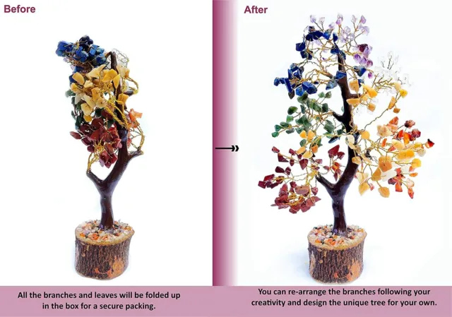 Chakra Crystal Tree , Tree Of Life, Gemstone Tree Healing Handmade Reiki New Age 3