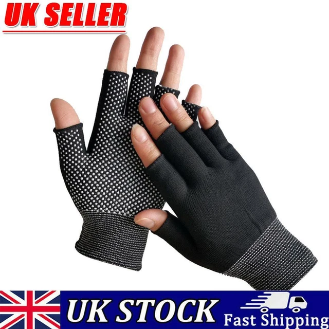 Fingerless Outdoor Bicycle Anti-skid Half Finger Fishing Gloves (Black)