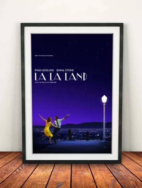 La La Land 2016 - Movie Poster Framed Black A4 A3