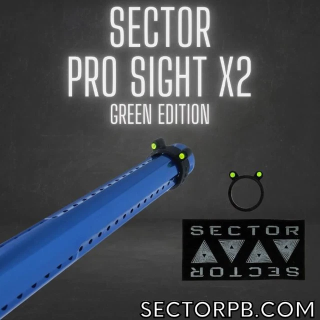 Sector Paintball Marker Gun Universal Barrel Pro Sight X2 Black Green Edition