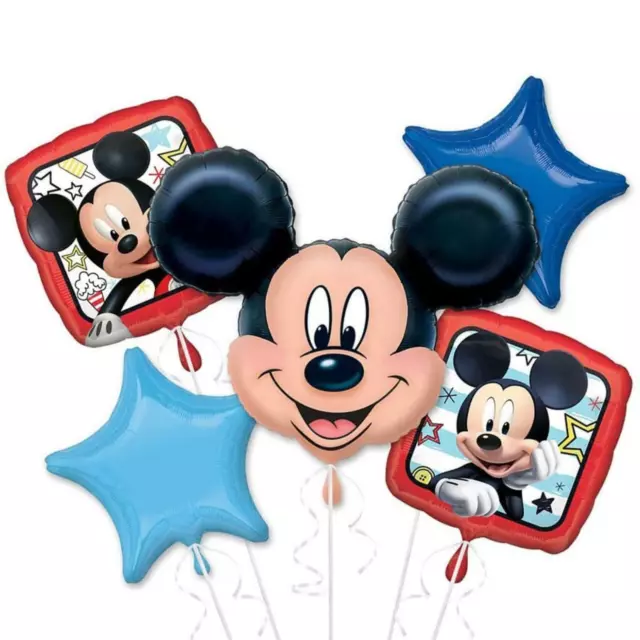 5pc Disney Mickey Mouse Aluminio Globos Ramo Cumpleaños Fiesta Decoracion Juego