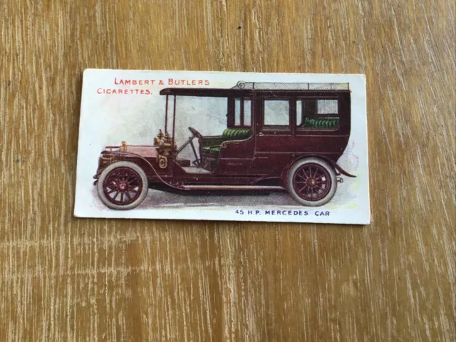 Lambert & Butler Motors 1908 Scarce Cigarette Card