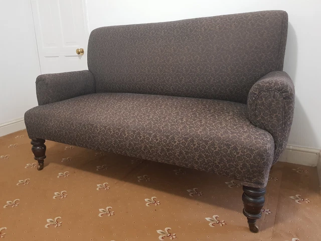 Antique / Edwardian / Victorian / Oak Bench Seat / Sofa / Settee