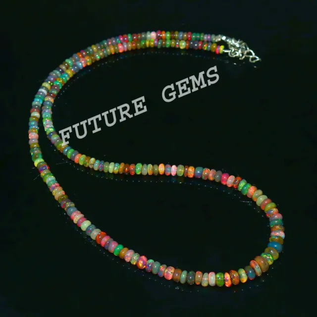 Opale Perline Liscio di Fuoco Collana con Arcobaleno Regalo Per NP-4286