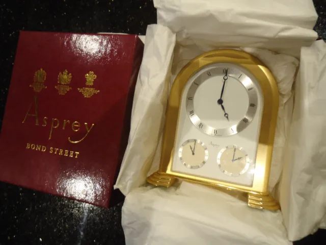 Asprey 'Three Time Zone' Mantle Clock - Cased