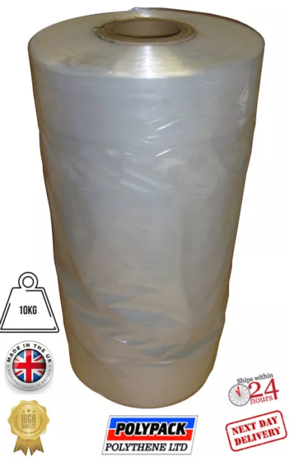 Polythene Garment Covers Roll 40" Drop. 80G, 10Kg , Approx 365 Bags Uk Made