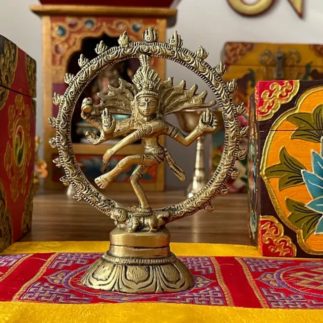 4" Brass Dancing Shiva Natraj God Natraja Hindu Statue Navratri Gift  Idol Home