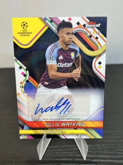 OLLIE WATKINS - Black Wave Auto #08/10 - Topps Finest 24/25 
