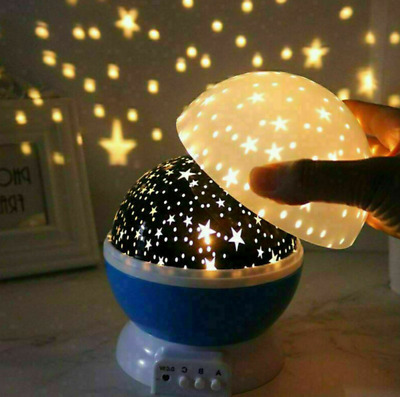5 Stili Decorativo Luce datmosfera per Bambino Bambino Camera da letto Rotante Stella Proiettore di luce Bambino Luce notturna USB alimentato/Batterie azionate Salotto Party 