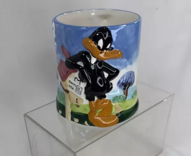 Disney Daffy Duck Ceramic Mug Looney Tunes 1999 Vintage 3D