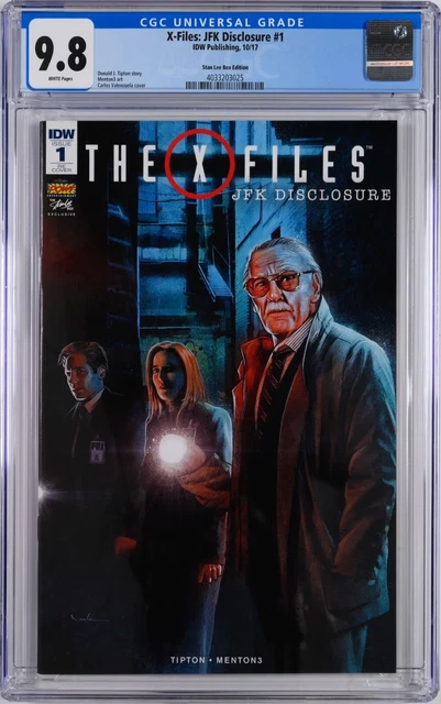 X-Files: JFK Disclosure #1 CGC 9.8 (Oct 2017, IDW) Tipton, Stan Lee Box Edition