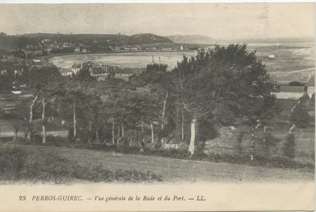 Dogos Guirec Postcard General View Of The Harbor And Port