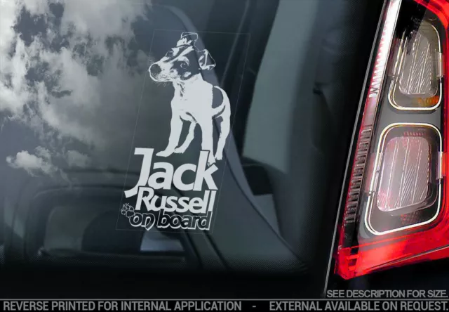 JACK RUSSELL Car Sticker, Terrier Dog Window Sign Bumper Decal Gift Pet - V04