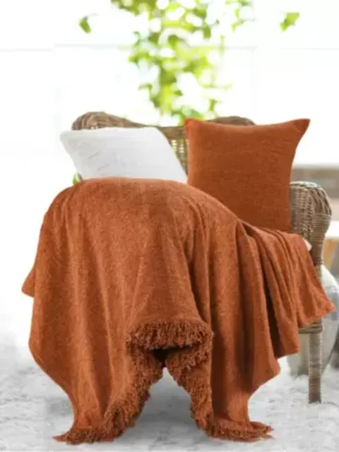 Funda de cama de algodón tejida a mano, manta bohemia para sofá, chal de...