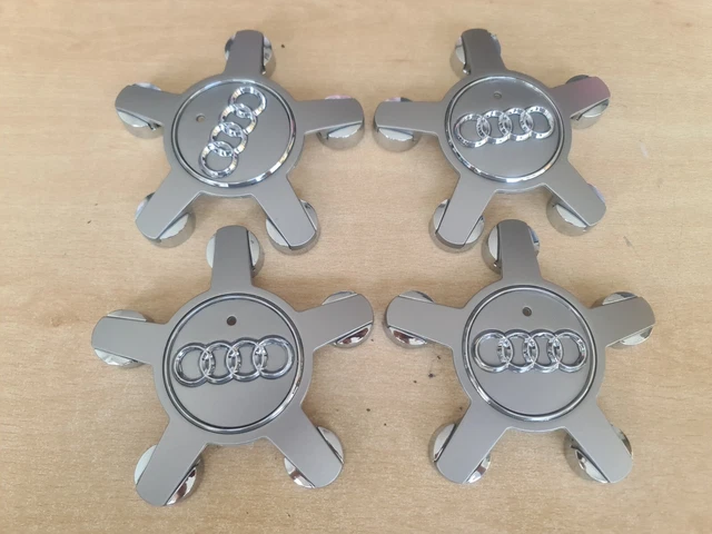 4x Audi Alloy Wheel Centre Capc Star Spider Grey 4f0601165n 135mm