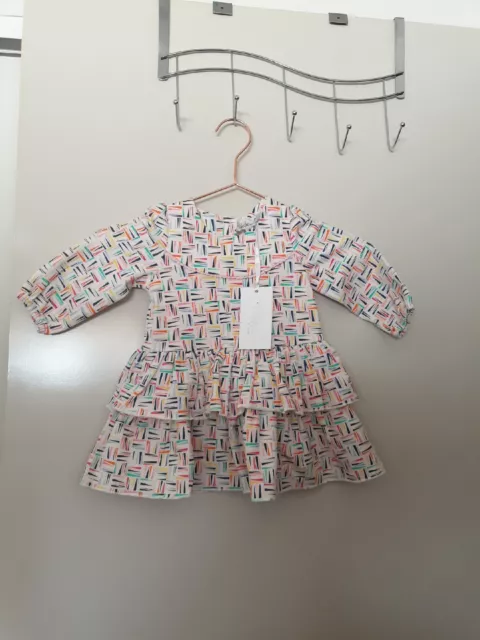 bebe by minihaha Size 6-9months Sadie Geo Longsleeve Baby Girl Dress