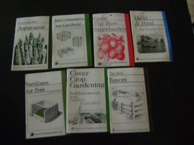 Vintage Storey Publishing & Garden Way  Bulletins Lot of 7 1970s-1990s Farming