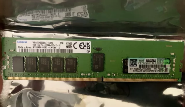 HPE 16GB 1Rx4 DDR4-2933 RDIMM SmartMemory Gen10 P00920-B21 P06187-001 P03051-091