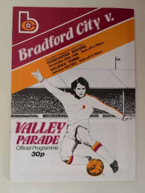 Bradford City v Doncaster Rovers/Halifax Town 1980/81 DOUBLE PROGRAM