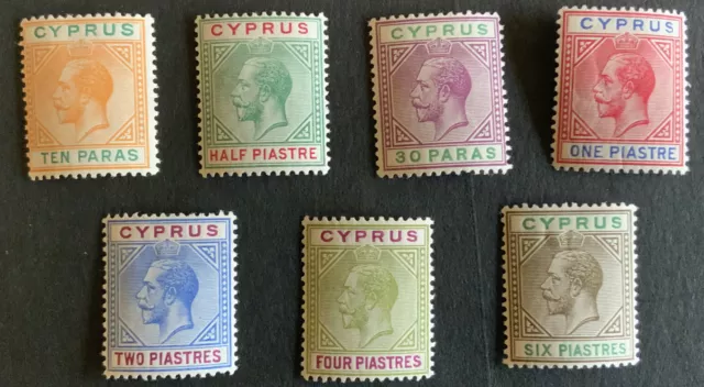 Cyprus George V 1912 Part Set Definitives SG74/80 Mounted Mint C/V £45.25 2021.