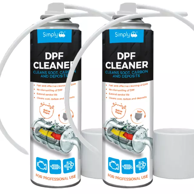Simply DPF Cleaner Aerosol Diesel Particulate Filter Cleans Carbon Foam 500ml x2