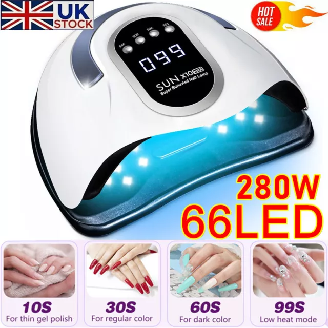 Professional 280W Acrylic Gel Nail Polish UV Nail Dryer Light UV LED Nail Lamp