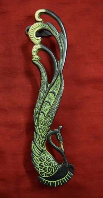 Peafowl Bird Shape Door Handle Brass Handmade Home Door Decor Peacock Gift VR246