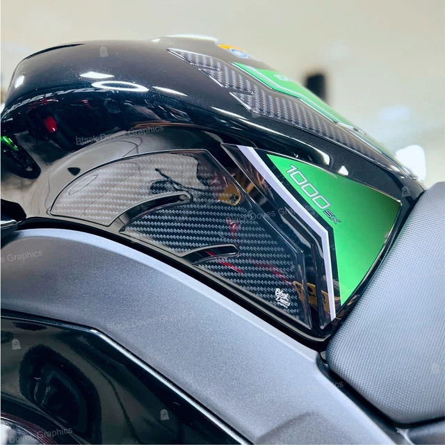 Protections Réservoir Antidérapantes Pour Kawasaki Ninja 500/Z500 2024-2025 - Caoutchouc Rouge | Autocollant Genouillère - 2