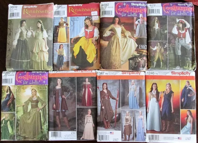 Simplicity Misses' Costume Patterns Uncut YOU PICK Cosplay LOTR RenFair GofT