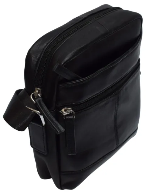 Messenger Bag for Men Genuine Leather Crossbody Shoulder Bag Fit Phone Wallet