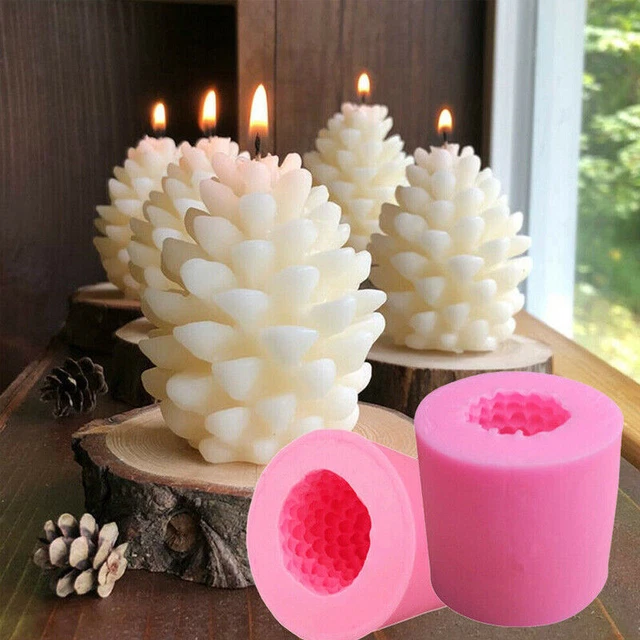 DIY 3D Christmas Pine Cone Silicone Candle Molds Beeswax Candles Making Mold UK