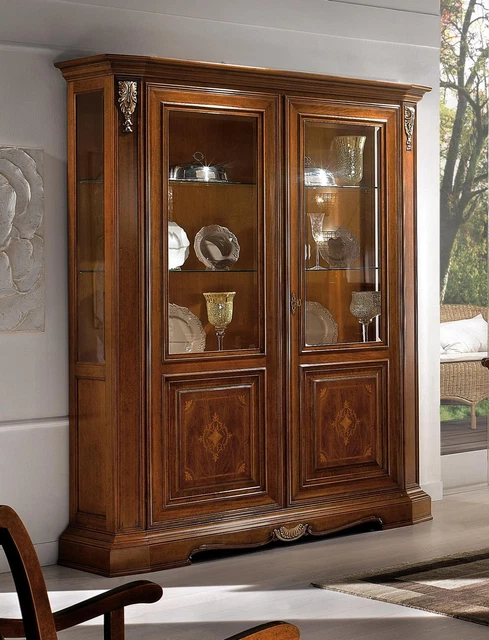 VITRINE 2 PORTE Bois Armoire Salon Regard Design Verre de Meubles EUR 6 ...